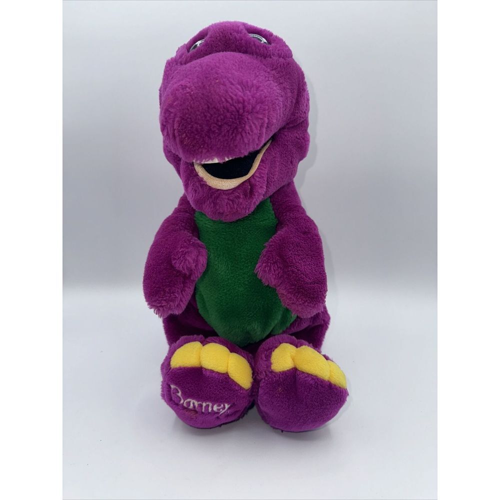Vintage 90s‎ Barney The Dinosaur Plush Lyons Stuffed Animal Toy Purple 15" 0051